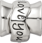 Sterling Silver Reflections Crystals I Love You Spinner Bead