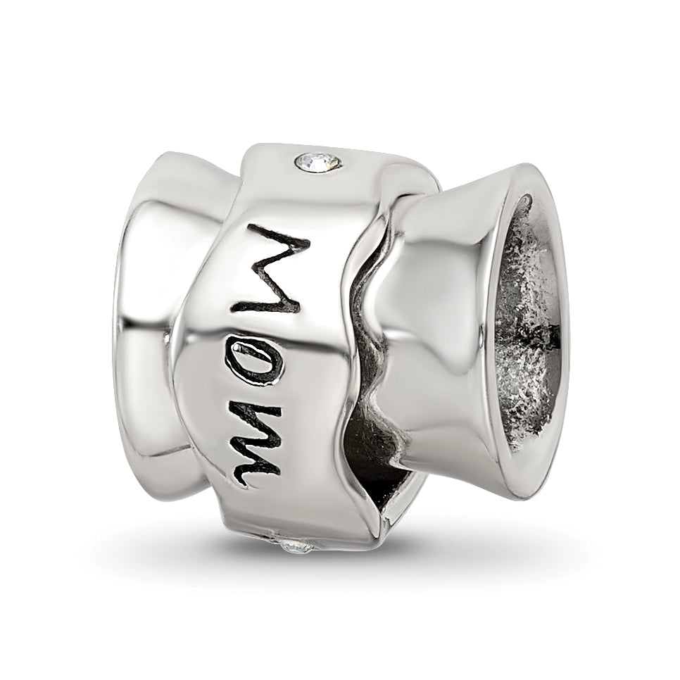 Sterling Silver Reflections Crystals I Love You Spinner Bead Main image