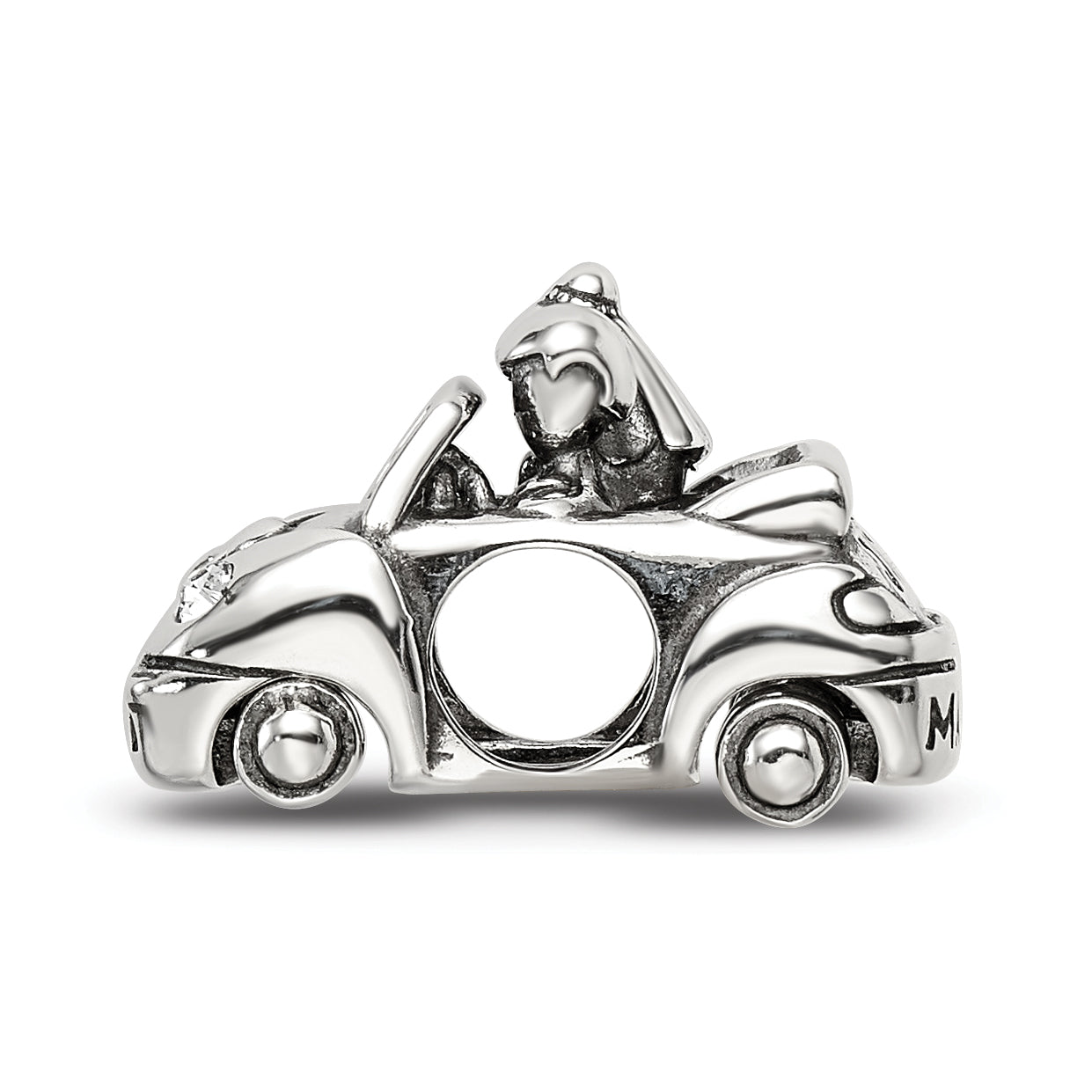Sterling Silver Reflections Crystals Just Married Car Bead Secondary image