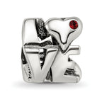 Sterling Silver Reflections Crystal LOVE Bead