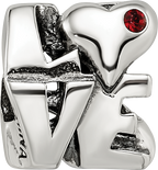 Sterling Silver Reflections Crystal LOVE Bead