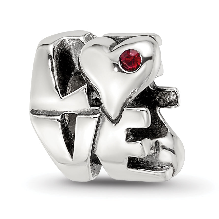 Sterling Silver Reflections Crystal LOVE Bead Main image