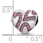 Sterling Silver Reflections Crystal Hearts on Heart Bead
