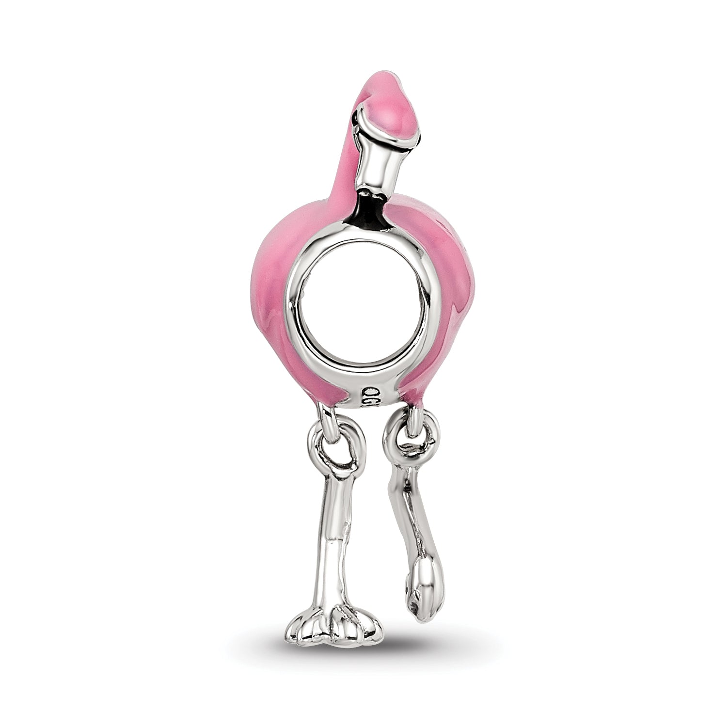 Sterling Silver Reflections Pink Enamel Flamingo Bead Secondary image