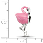 Sterling Silver Reflections Pink Enamel Flamingo Bead