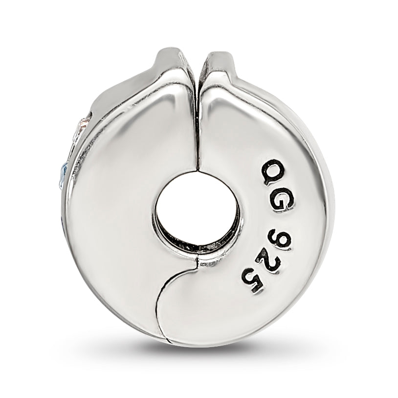 Sterling Silver Reflections Crystal Channel Blues Clip Bead Secondary image