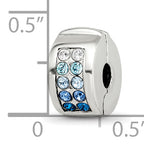 Sterling Silver Reflections Crystal Channel Blues Clip Bead