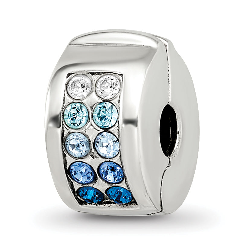 Sterling Silver Reflections Crystal Channel Blues Clip Bead Main image