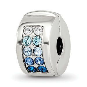 Reflection Beads Sterling Silver Crystal Channel Blues Clip Bead - Sophia Jewelers
