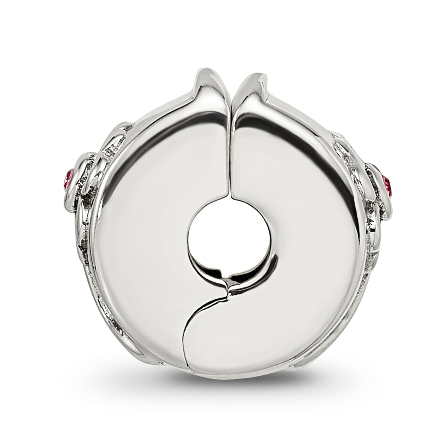 Sterling Silver Reflections Crystal Flower Clip Bead Secondary image