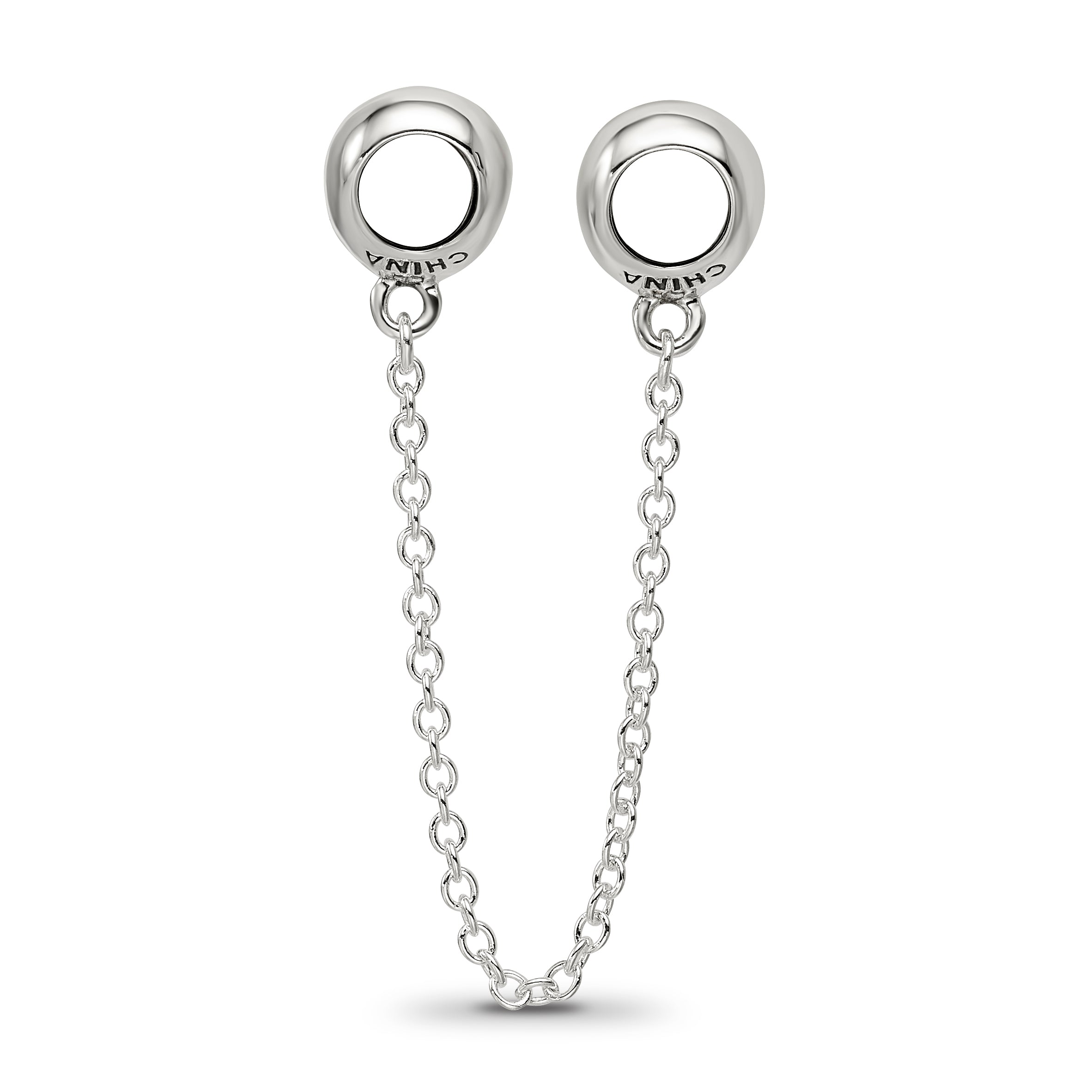 Sterling Silver Reflections Polished Hearts Safety Chain Secondary image
