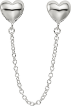 Sterling Silver Reflections Polished Hearts Safety Chain