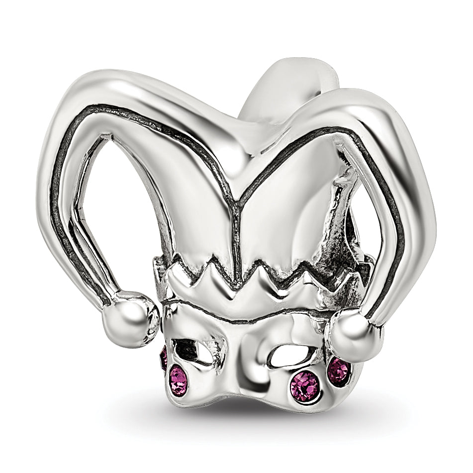 Sterling Silver Reflections Crystals Jester Mask Bead Main image
