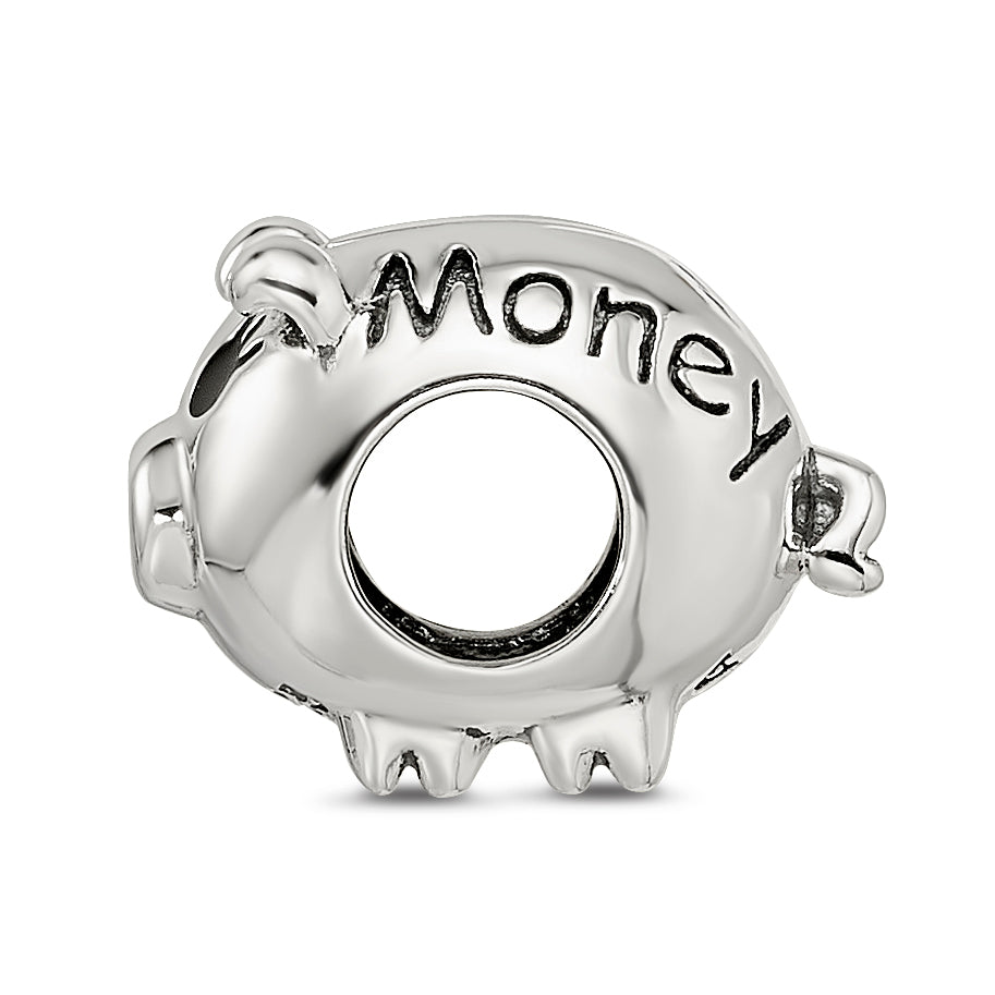 Sterling Silver Reflections Fun Money Piggy Bank Bead Secondary image