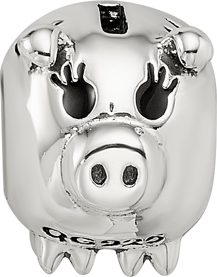 Sterling Silver Reflections Fun Money Piggy Bank Bead