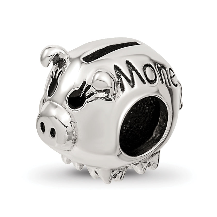 Sterling Silver Reflections Fun Money Piggy Bank Bead Main image