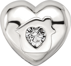 Sterling Silver Reflections Crystals Love Resides Heart Bead