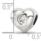 Sterling Silver Reflections Crystals Love Resides Heart Bead