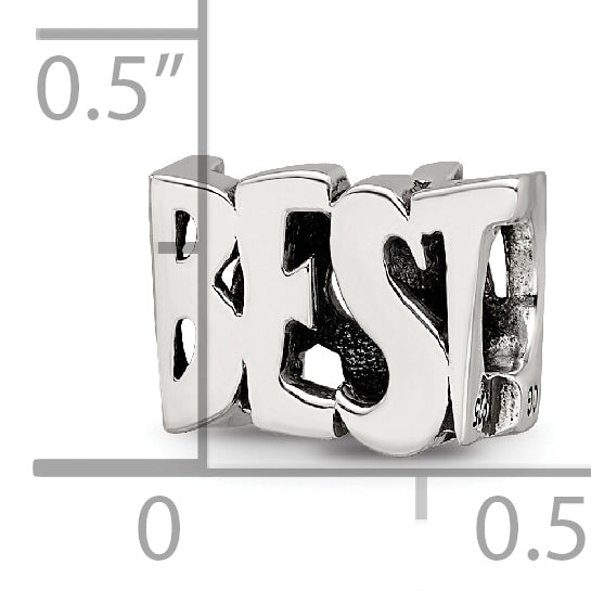 Sterling Silver Reflections Best Mom Two Sided Bead