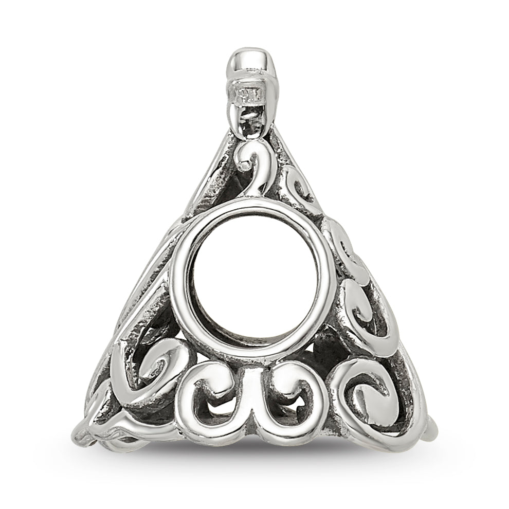 Crystal Filigree Christmas Tree Bead in Sterling Silver Secondary image