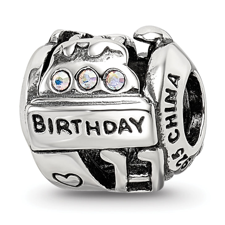 Sterling Silver Reflections Crystals Birthday Collage Bead Main image