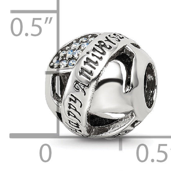 Sterling Silver Reflections Crystals Anniversary Bead