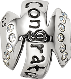 Sterling Silver Reflections Crytal Congratulations Bead