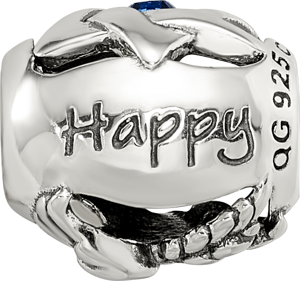 Sterling Silver Reflections Crystals Happy Hanukkah Bead