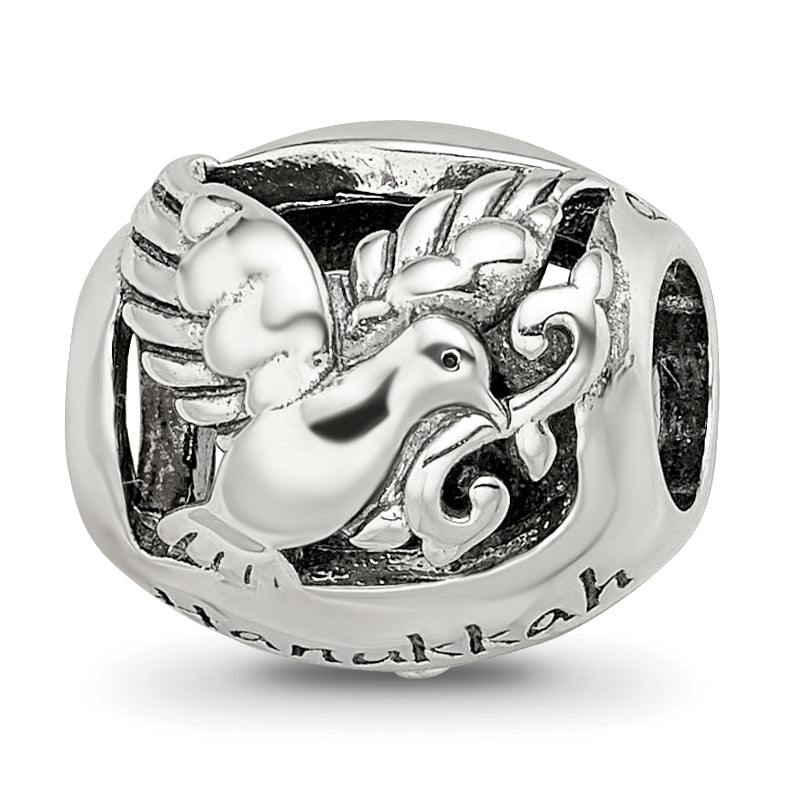 Sterling Silver Reflections Crystals Happy Hanukkah Bead