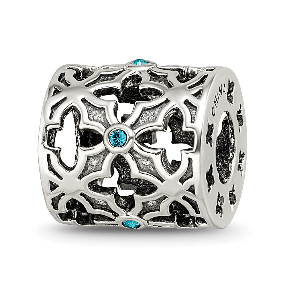 Sterling Silver Reflections Moroccan Lattice with crystals Bead Main image