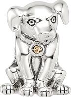Sterling Silver Reflections Crystal Lab Puppy Bead