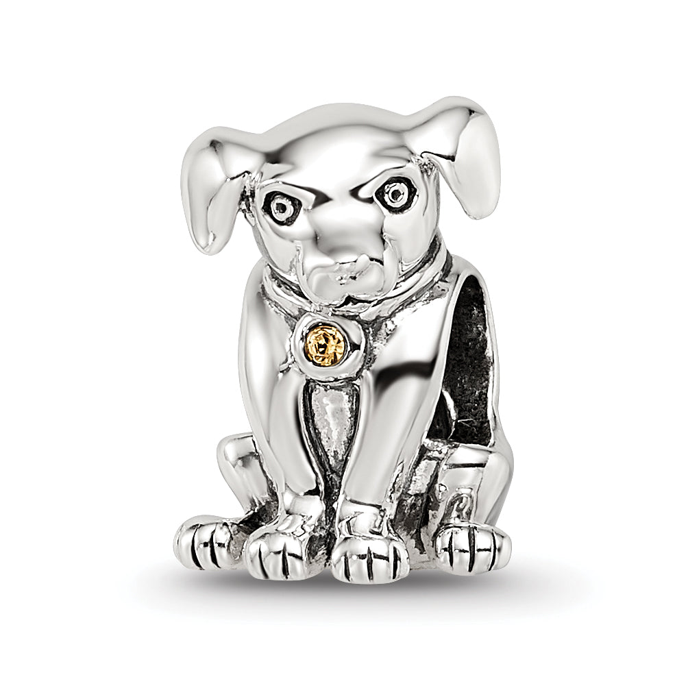 Sterling Silver Reflections Crystal Lab Puppy Bead Main image