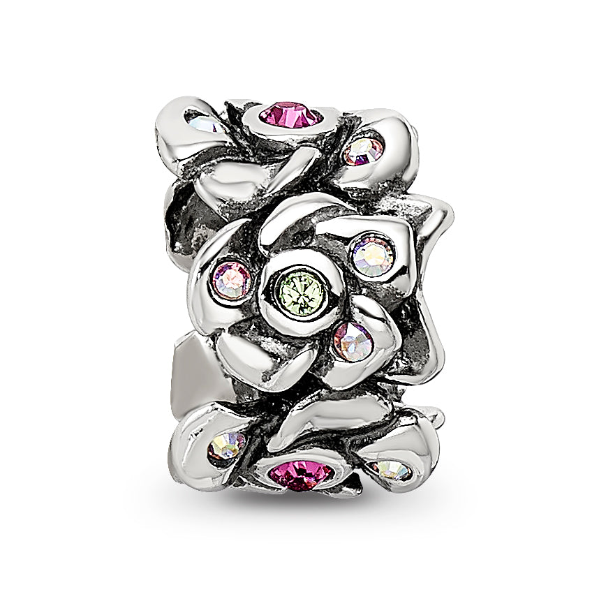 Sterling Silver Reflections Crystals Cherry Blossoms Bead