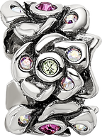 Sterling Silver Reflections Crystals Cherry Blossoms Bead