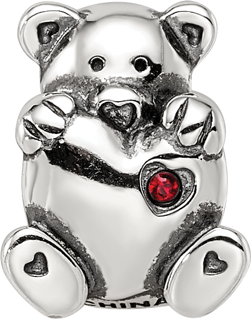 Sterling Silver Reflections Crystals Teddy Bear Bead