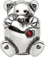 Sterling Silver Reflections Crystals Teddy Bear Bead