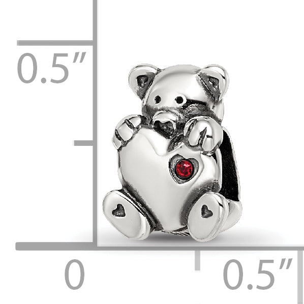 Sterling Silver Reflections Crystals Teddy Bear Bead