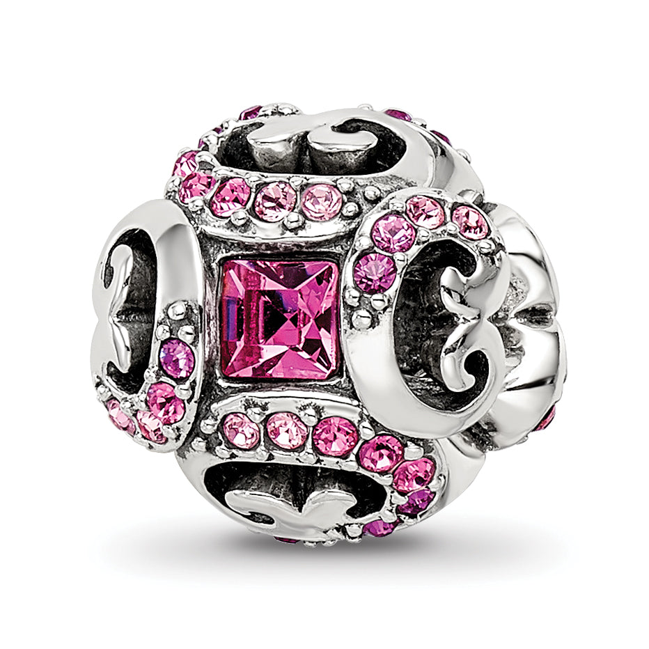 Sterling Silver Reflections with Crystals Renaissance Bead Main image