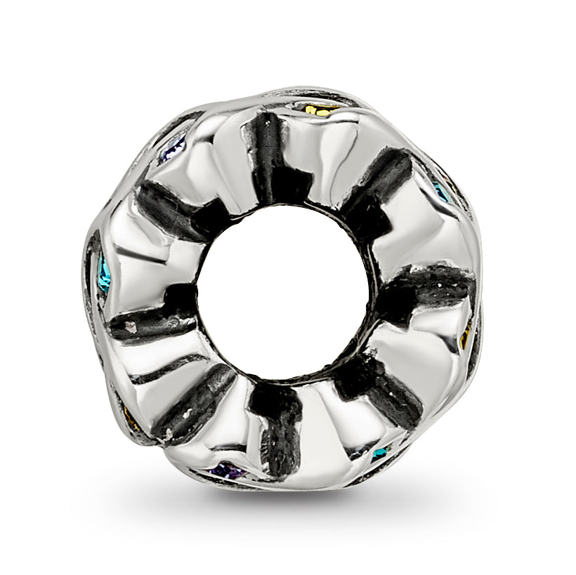Sterling Silver Reflections Crystals Mandala Spacer Bead Secondary image