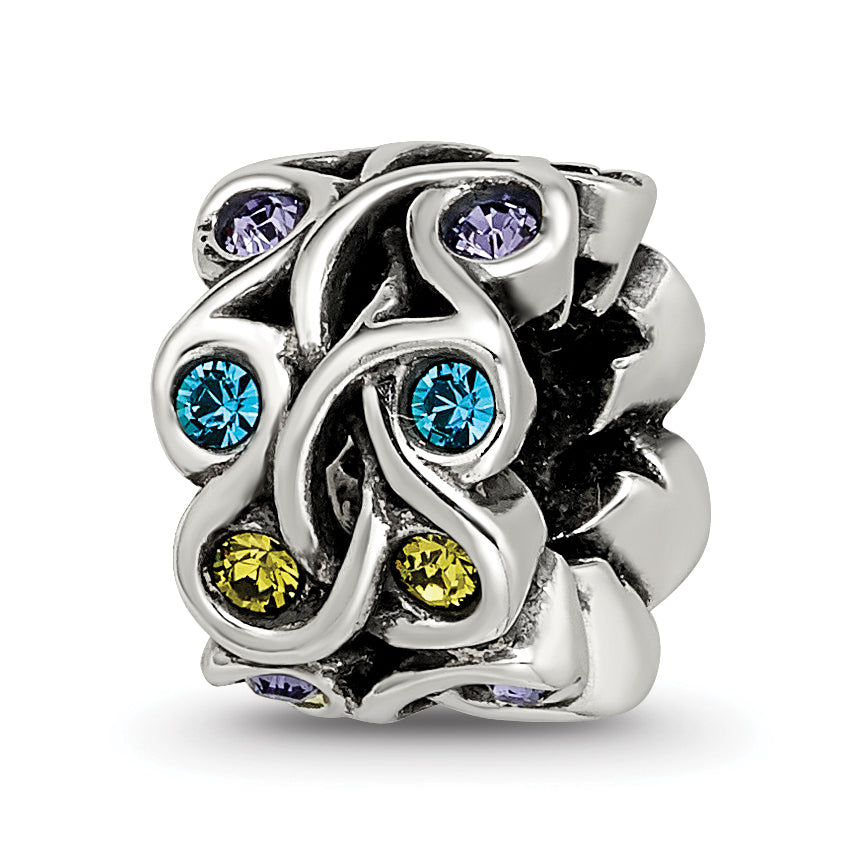 Sterling Silver Reflections Crystals Mandala Spacer Bead Main image