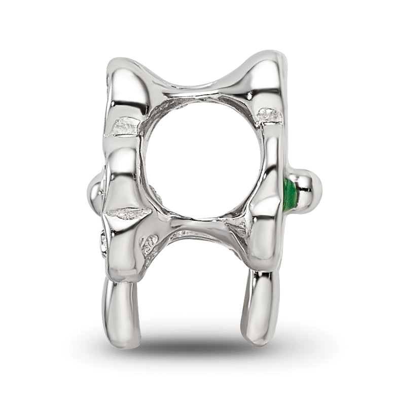 Sterling Silver Reflections Enameled Crystal Shamrock Bead Secondary image