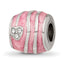 Sterling Silver Reflections Pink Enameled Crystal Hearts Bead