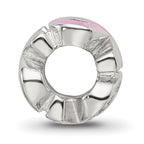 Sterling Silver Reflections Pink Enameled Crystal 16 Bead