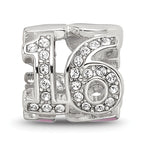 Sterling Silver Reflections Pink Enameled Crystal 16 Bead