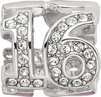 Sterling Silver Reflections Pink Enameled Crystal 16 Bead