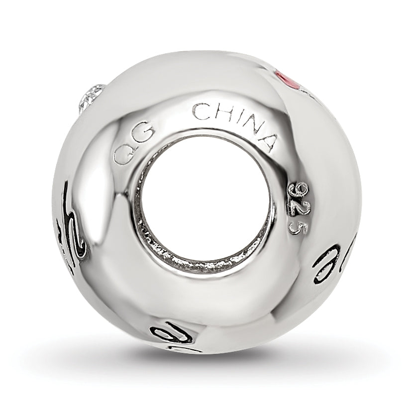 Sterling Silver Reflections Enamel Crystal FAITH HOPE LOVE Bead