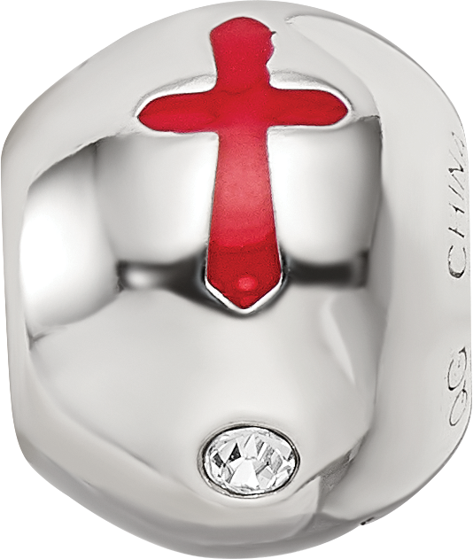 Sterling Silver Reflections Enamel Crystal FAITH HOPE LOVE Bead