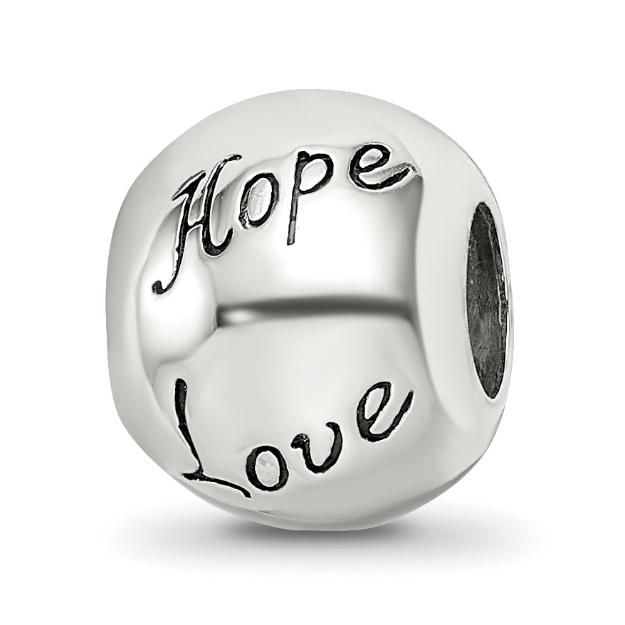 Sterling Silver Reflections Enamel Crystal FAITH HOPE LOVE Bead