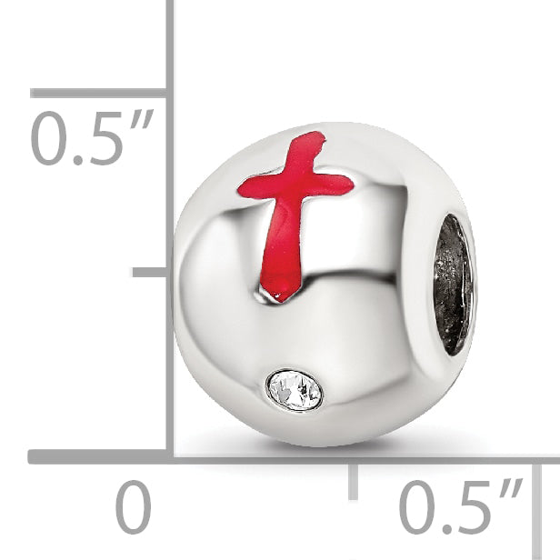 Sterling Silver Reflections Enamel Crystal FAITH HOPE LOVE Bead
