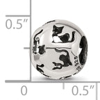 Sterling Silver Reflections Cutout Cat Bead